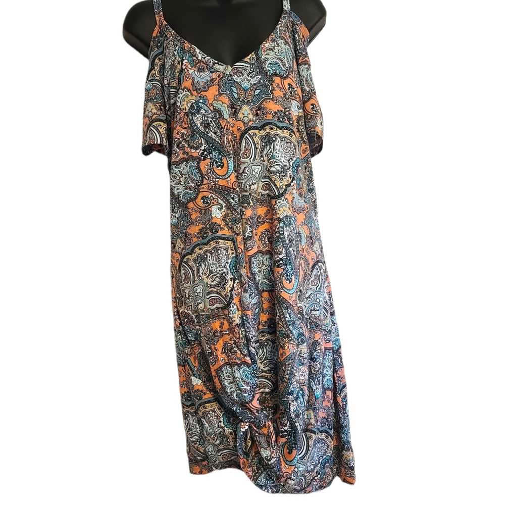 Wekili Women's Size Medium Floral Casual Loose Dress Beach Cover Up Front Knot